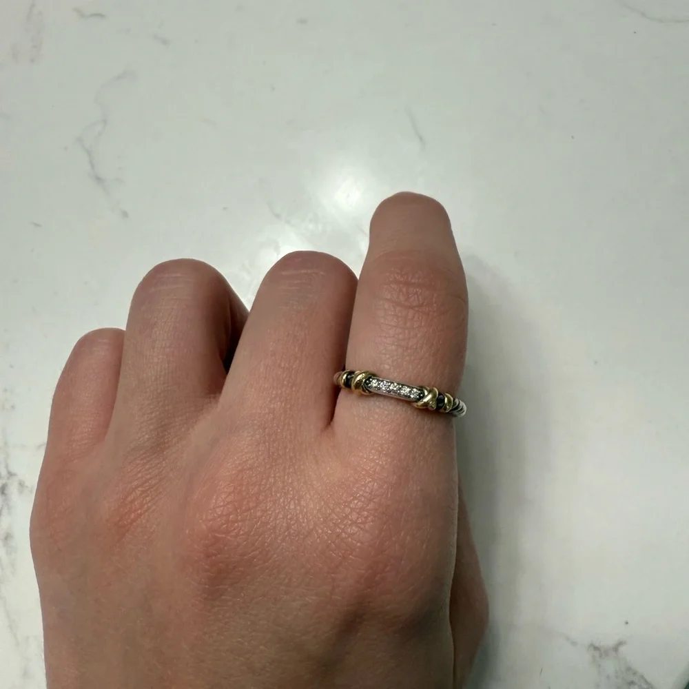 David Yurman petite Helena wrap ring 18k yellow gold and diamonds - Picture 5 of 7